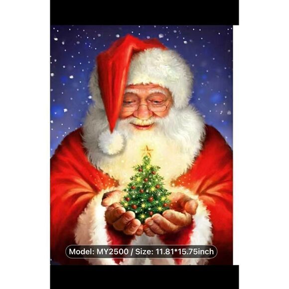 Diamond Painting kit 5D art kit 11.8 x 15.7” craft  New Santa clause with tree - Picture 1 of 1
